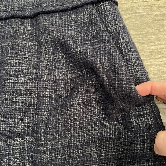 Banana Republic Women’s Short Sleeve Frayed Edge Tweed Dress Size 8 Navy Blue - Picture 5 of 9